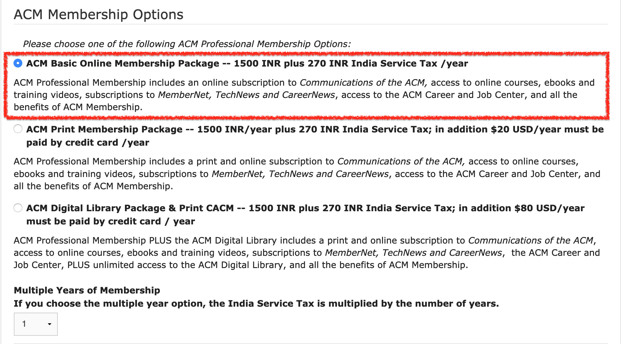 Membership Options