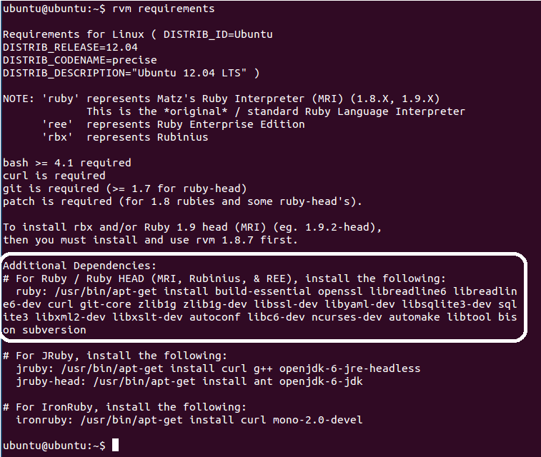 RVM Requirements